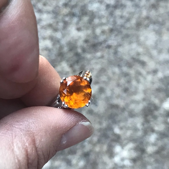 💕💕Mederia citrine and orange sapphires ring - Picture 14 of 16